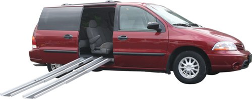 4-9' Adjustable Telescoping Compact Wheel Chair Loading Ramps