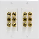 GE 87691 Speaker Wall Plate with 12 Binding Post