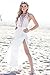 Jeasona(TM Women's Deep V-Neck Sexy Long Beach Dress/Swimsuit Cover Up White