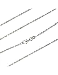 Elegant Sterling Silver Rope Chain Necklace for Pendants (sz 16-30")