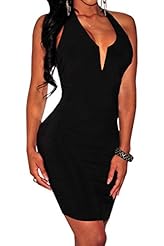 Cutout Backless Polyester/Spandex Halter  Dress