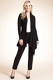 Petite Long Sleeve Ribbed Oblong Cardigan