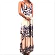 New Sexy Bra Dress Halter Casual Lined Long Maxi Stretch Pattern Size Small, Medium, Large