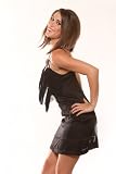 Perpetual Vogue Black Fringed Cocktail Dress Clubbing Dress