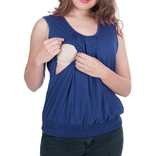 Elastic Waist Sleeveless Breastfeeding/Nursing Tank Top