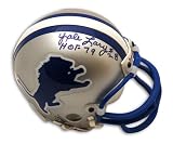Yale Lary Autographed/Hand Signed Detroit Lions Mini Helmet inscribed HOF 79