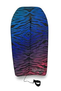 Blue, Purple, Bright Pink Gradient Tiger Striped Body Board 37 in.