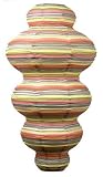 Pottery Barn Pastel Squiggle Stripe Hanging Paper Lantern - Lamp Cord Included
