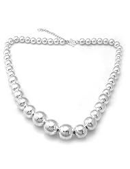 Graduated 16MM 925 Sterling Silver Bead Ball Necklace
