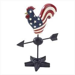 Patriotic Rooster Weathervane Statue