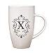 Tapered 10 oz Ceramic Coffee Mug, Monogram - X