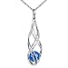 Ze Sterling Silver Caged Lapis Bead Pendant. 22' Cable Chain
