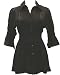 image and picture of Black Satin Knit Tunic Top Blouse