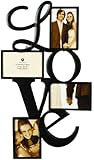 Burnes of Boston 545840 Metal "LOVE" Collage Frame, 2-4X6 & 2-6X4 Openings