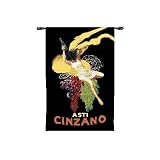 Review ArtExpression  / Cinzano - Artist: Leonetto Cappiello - Fabric Size: 53.00 by 36.00 inches Wall Tapestry with hanging rods and tassels included