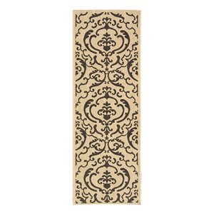 Safavieh Courtyard Collection CY2663-3901 Sand and Black Indoor/Outdoor Area Runner Rug, 2-Feet 4-Inch by 9-Feet 11-Inch
