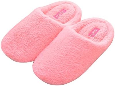 Jovinda Women's Warm Fleece Slip On Indoor Cozy House Slipper Red 7.5-8.5 D(M) US