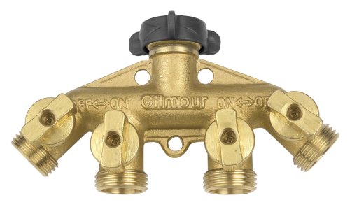Gilmour Brass 4-Way Connector, #44GF