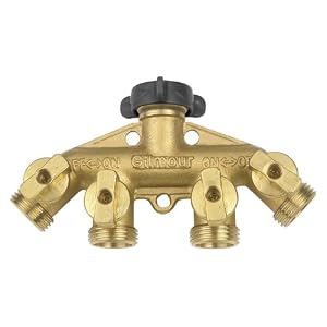 Click here to buy Gilmour Brass 4-Way Connector 44GF.