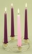 6.5" Gold Christmas Advent Wreath with Taper Candles