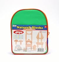 First Learning Natural Building Blocks - 40-pc Set in Mini Back Pack