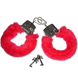 Handschellen mit Fell rot - 
