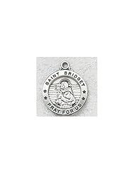 Sterling Silver St.Bridget Medal with 18 inch chain