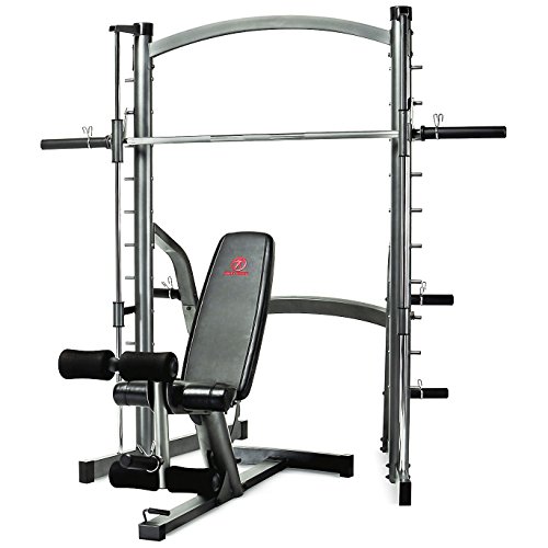 Marcy SM1000 Deluxe Smith Machine Rack with Weight Bench - Grey