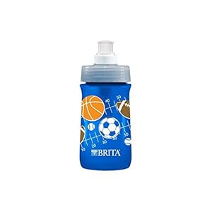 Brita Soft Squeeze Water Filter Bottle For Kids, Navy Blue Sports, 13 Ounce (Pack of 2)