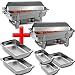 SET 2x Chafing Dish CHEF Speisewärmer inkl 2 x GN1/1 + 2x GN1/4 +1x GN 1/2