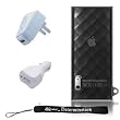 Premium Durable Black Diamond FleX Silicon Skin Cover Case Protector for Apple iPod Nano 5th Generation 8GB 16GB (8 GB 16 GB) Includes 2 in 1 Durable Easy Travel Combo = USB Car and Home Charger + a 4-Inch Determination Hand Strap "Case is Semi Transparent"