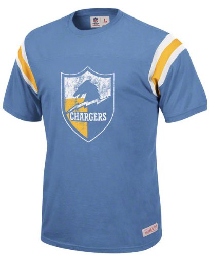 San Diego Chargers Mitchell & Ness Throwback Vintage Franchise T Shirt (XXL)