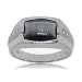 Gents Cats Eye Quartz Ring W/ Diamond 10K White Gold