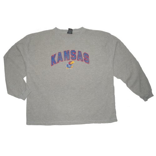 Mens NCAA Kansas Jayhawks Athletic Warm Pullover / Jersey Sweater - Grey (Size: L)