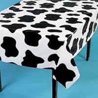 Cow Print Plastic Tablecloth