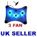 Rextras Usb Crystal 3 Fans Cooler Pad For Laptop Notebook