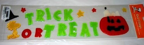 Peanuts Snoopy &amp; Woodstock Trick or Treat Halloween Gel Window Cling Set by Product Works
