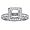 1.55 CT Princess-Cut Designer Semi Mount Engagement Ring in 14k White Gold - Size 3.5