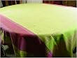 Anise Deep Fuschia Pink and Lime Green Jacquard French tablecloth, Teflon coated 65 by 98 inches