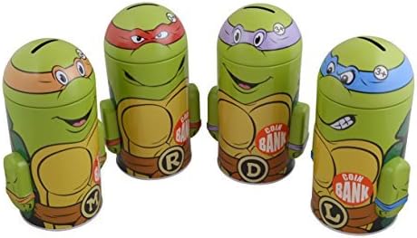Teenage Mutant Ninja Turtles TMNT 3D Tin Coin Piggy bank Set of 4