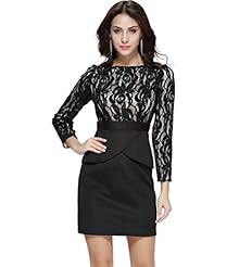 Cocktail Short Lace Peplum Bodycon Dress/Evening Dress/Homecoming Dress/Party Dress/Wedding Dress/Mini Dress 