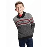 オールドネイビー OLD NAVY/ ショール-カラーフェアアイルセーター ブラック フェアアイル トップスニット S【並行輸入】