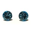 Sapphire Diamond Cut Swarovski Austrian Crystal Stud Earrings, 8mm