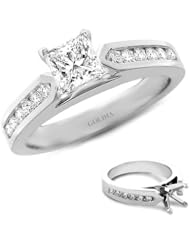 2.50 Ct. tw. Channel-Set Engagement Setting with Princess Diamond