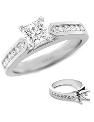 1.50 Ct. tw. Channel-Set Engagement Setting with Princess Diamond