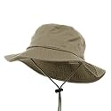 Washed Wide Brim Hat-khaki