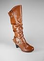 Crinkle Leatherette Wedge Boot