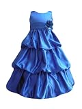 Classykidzshop Sateen 3 Layers Flower Girl Dress - Royal Blue 6T