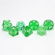 Emerald (Green) Polyhedral Precision-Edge 7-Dice Set, Hand-inked
