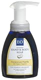 EO Foaming Hand & Body Soap, Coconut & Vanilla with Organic Tangerine, 8.5-Ounce Bottles (Pack of 2)